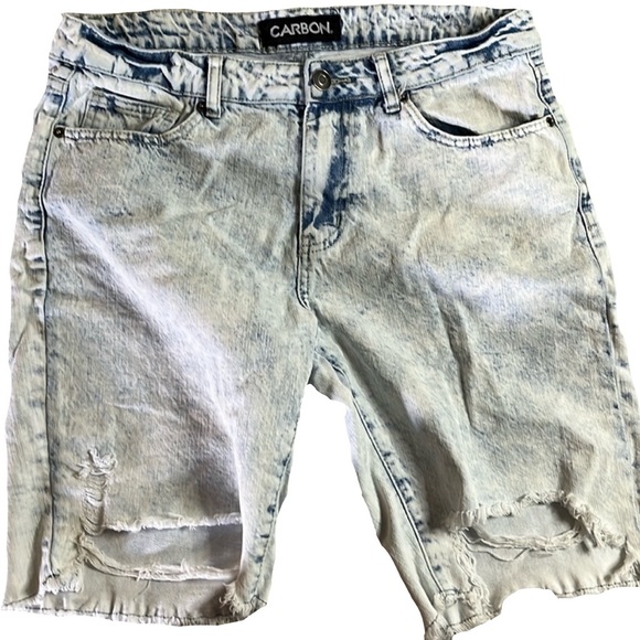 Ripped Light Blue Jean Shorts Men’s Waist Size 34 Summer Shorts Rue21 Y2K Skater - Picture 6 of 7